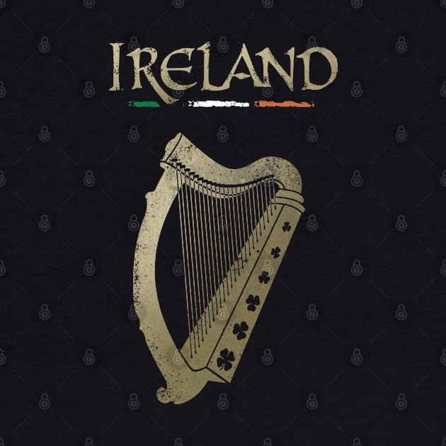 Ireland flag and harp with clovers by VinagreShop